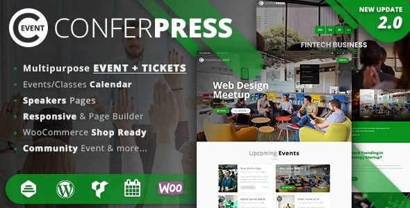 ConferPress – Multipurpose Event Tickets WordPress Theme 2.8