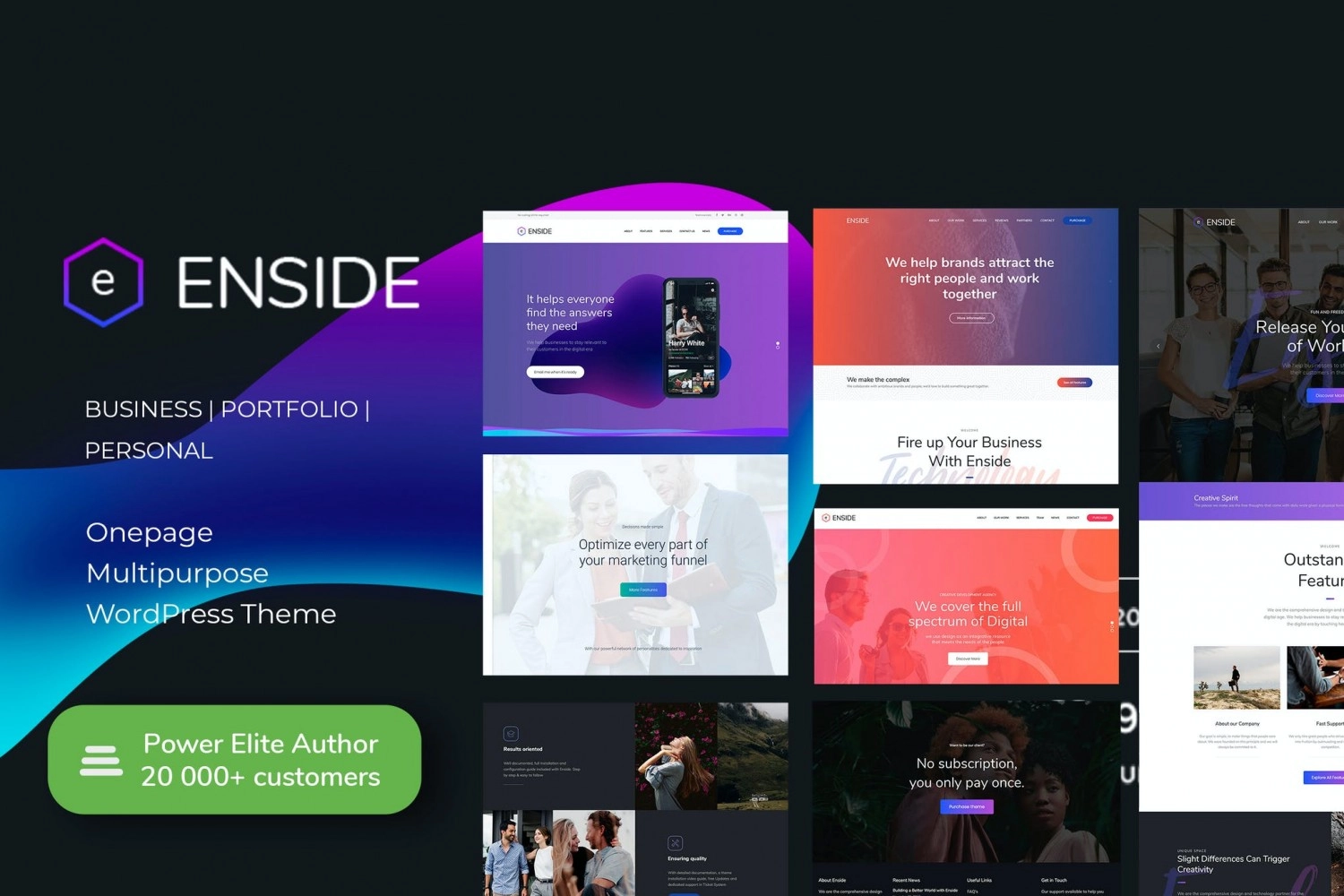 Enside - Multipurpose Onepage Landing Page WordPress Theme 1.5