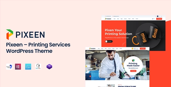 Pixeen – Printing Services Company WordPress Theme + RTL 1.0.9