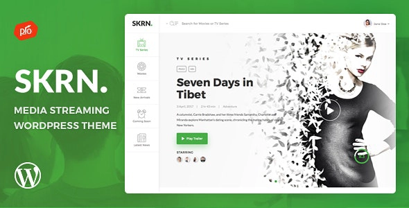 SKRN - Media Streaming App WordPress Theme 4.8